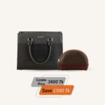 Amara Handbag - Black & Moon Lipstick Pouch - Brown