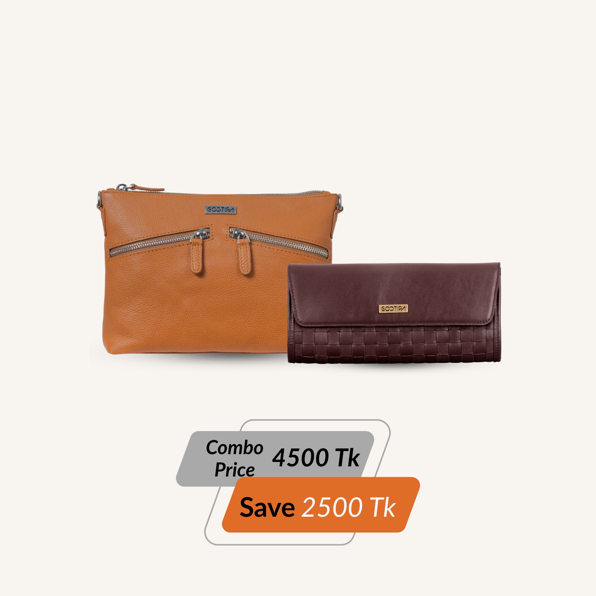 Combo Offer (12) Uma Crossbody - Tan & Maloti Clutch - Image 1