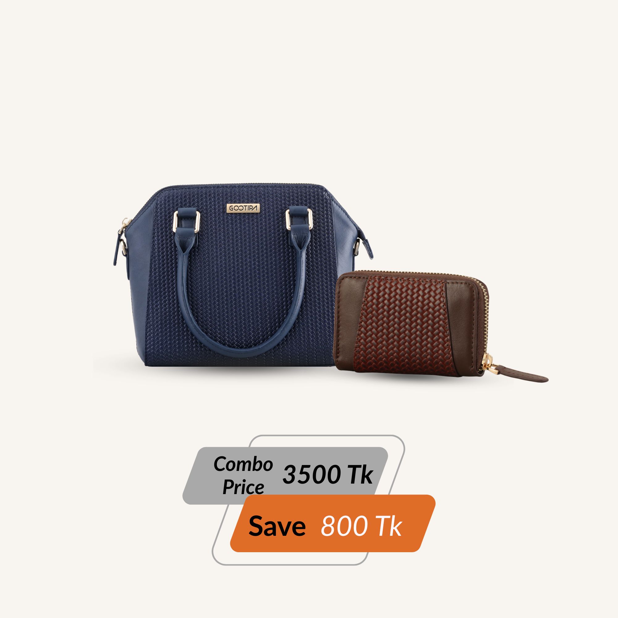 Combo Offer (2) Annabelle Handbag - Blue & Annabelle Card Case - Brown - Image 1