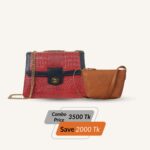 Ambika Saddle - Red & Aura Crossbody - Tan